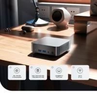 Chatreey T9H mini PC, equipped with Intel 14th generation N200 processor, supports 4 cores and 4 threads, has 1 M.2 2242 SATA + M.2 2280 NVME SSD slot, supports triple 4K display, and comes with WiFi 6 and Bluetooth 5.2.